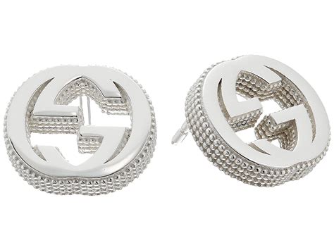 gucci gg diamond stud halo earrings|Gucci interlocking gg earrings.